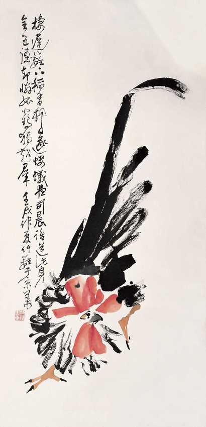 孙竹篱 壬戌（1982年） 日逐蝼蚁夜司晨 立轴